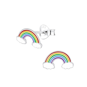 Regenbogen Kinderohrringe 925 Silber