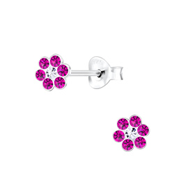 Blumen Kinderohrringe 925 Silber