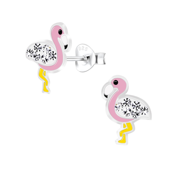 Flamingo Kinderohrringe 925 Silber