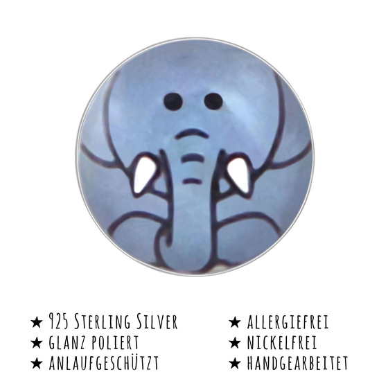 Das Bild mit Beschreibung zeigt Kinder Ohrringe Elefant Ohrstecker aus 925 Sterling Silver echt Silber