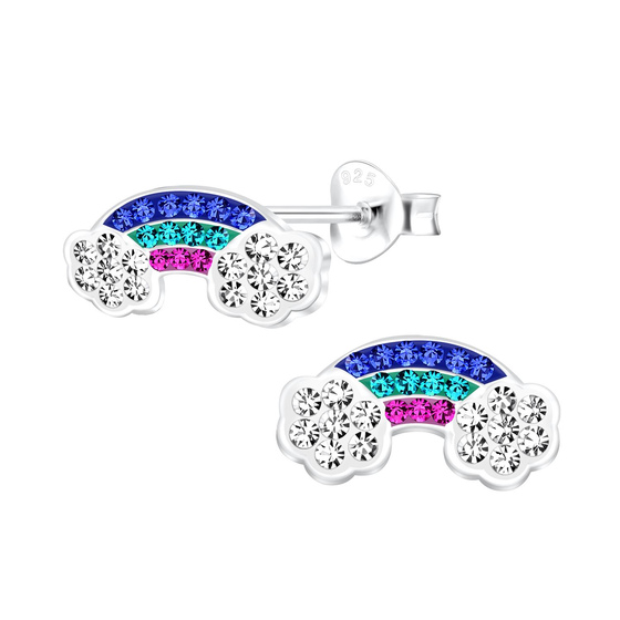 Regenbogen Kinderohrringe 925 Silber