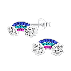 Regenbogen Kinderohrringe 925 Silber