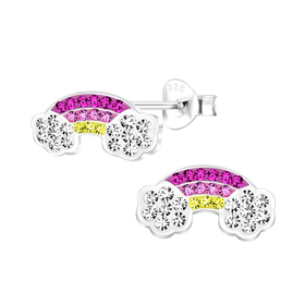 Regenbogen Kinderohrringe 925 Silber