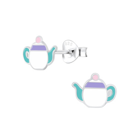 Teekanne Kinderohrringe 925 Silber