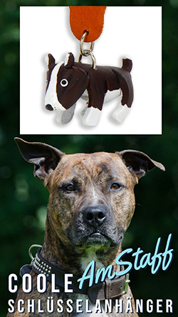 American Staffordshire Terrier amstaff anhaenger schluesselanhaenger leder artikel sachen fanartikel monkimau