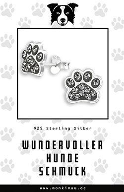 border collie hund ohrringe schmuck silber artikel sachen geschenk monkimau