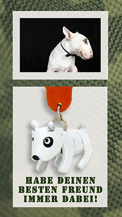 bullterrier bulli hund schluesselanhaenger leder sachen artikel geschenk monkimau