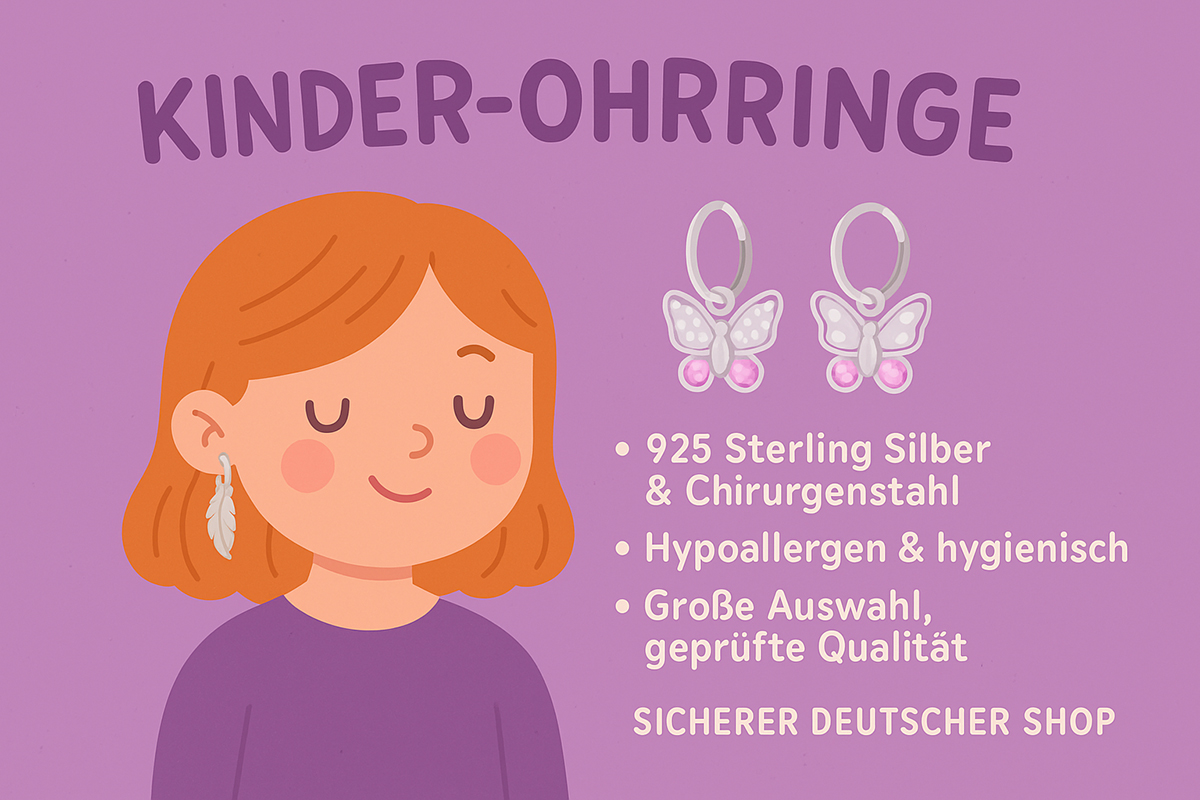 kinderohrringe aus 925 silber und chirurgenstahl - hypoallergen und sicher von monkimau