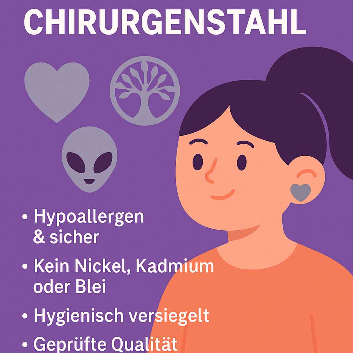 kinderohrringe aus chirurgenstahl von monkimau - hypoallergen und sicher