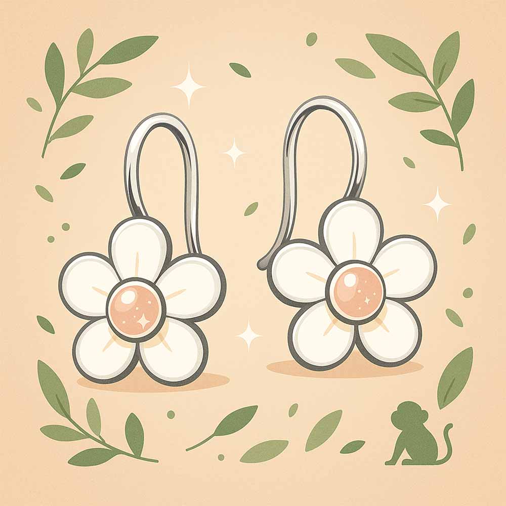 Ohrringe Blumen fr Kinder  zarte Blten-Ohrringe aus 925 Silber, hypoallergen, Monkimau