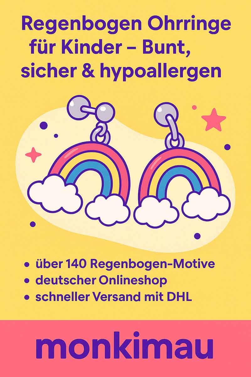 regenbogen ohrringe fr kinder - bunt, sicher und hypoallergen von monkimau