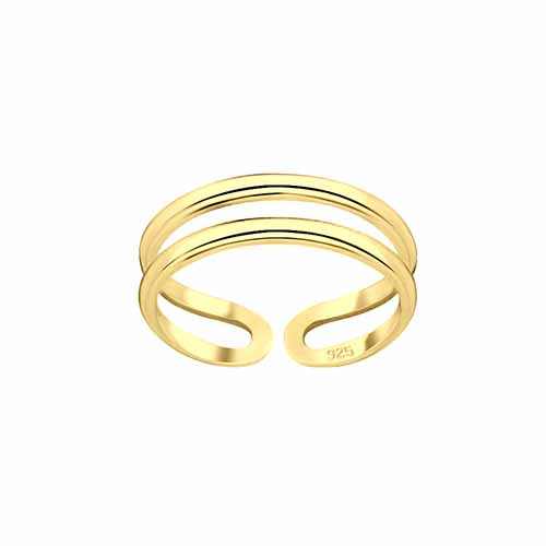 zehenring 925 silber vergoldet mit zwei linien